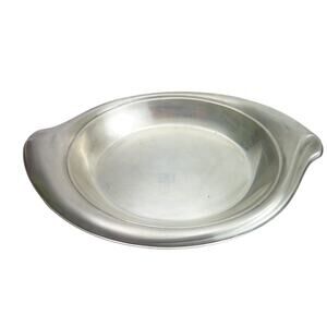 Vintage Oval Vegetables Bread Rolls Silvertone Serving Tray